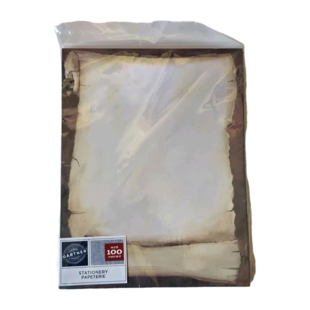 NEW‎ Gartner Studios Burgandy Scroll Stationery Paper 100 ct Item 70463 Sealed